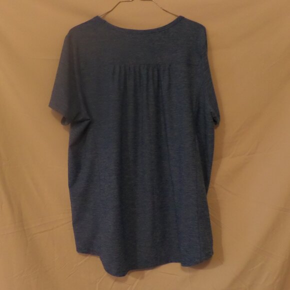 Duluth Trading Women's Blue V-Neck Short Sleeve Top Size XL - Picture 2 of 4